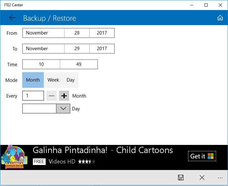 ITE2 Center backup process