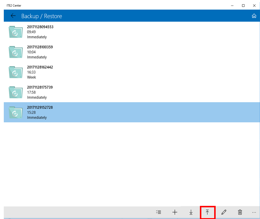 ITE2 Center backup process