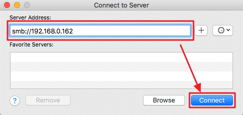 Network drive setting for MAC OS