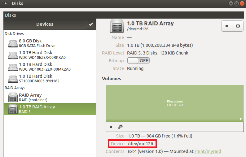 ***部分請依 RAID Array>Volume內的 Device 名稱做更改