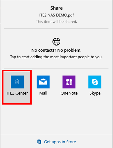 ITE2 Center file sharing process