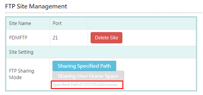 FTP Site Function Introduction