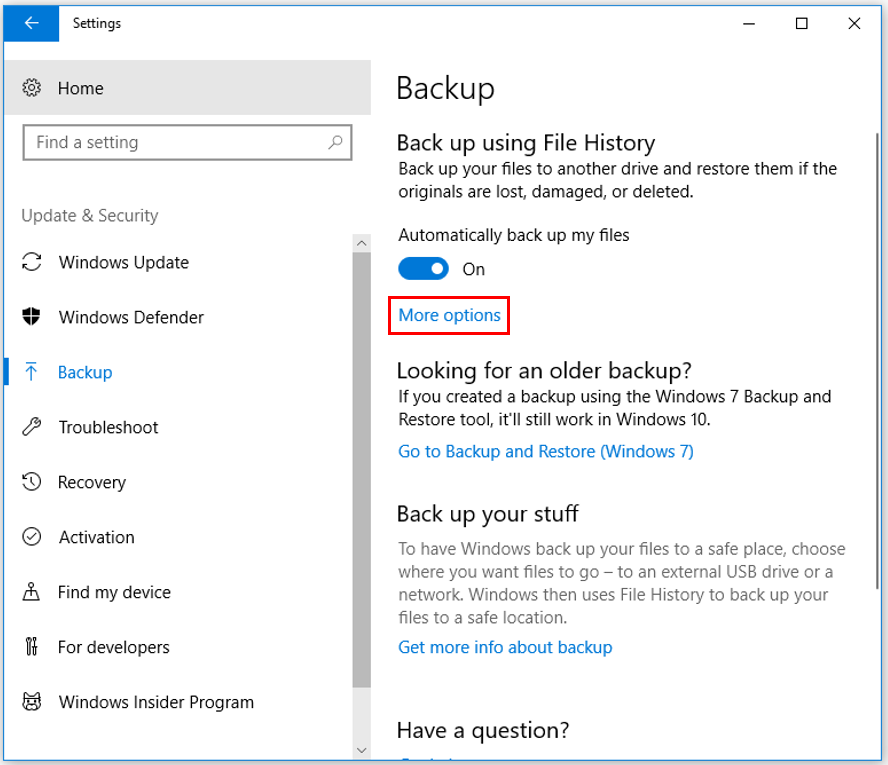 File History Backup