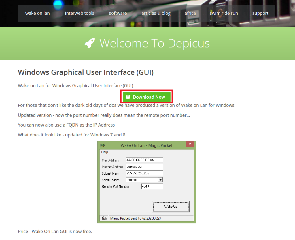 下載 WAKE ON LAN GUI