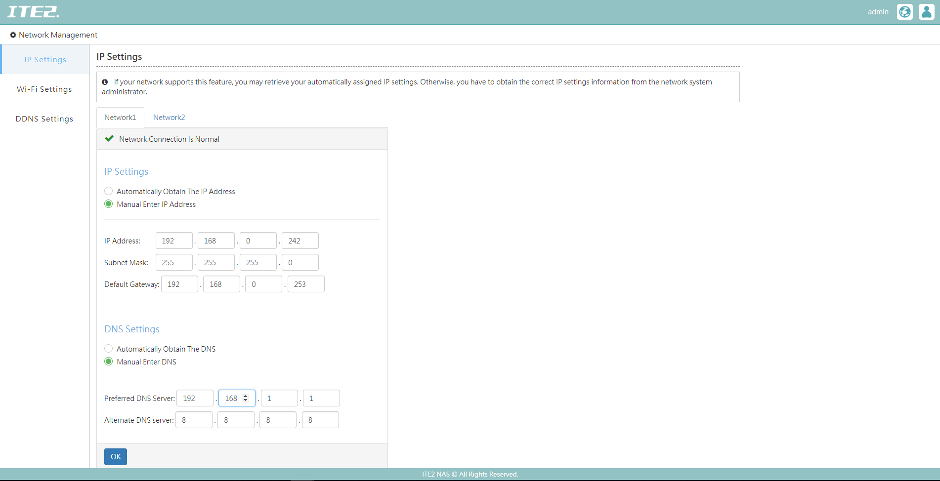 Static IP Settings