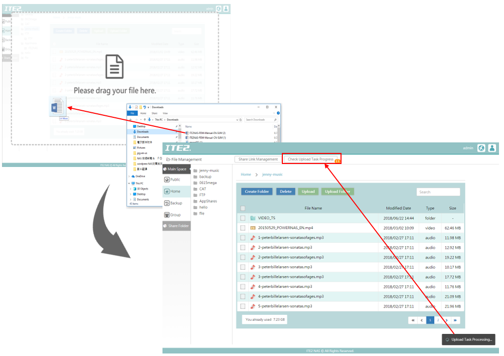 Manage your upload files