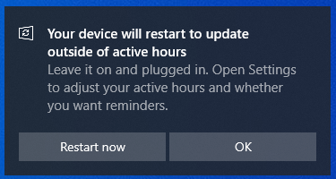 attention to system update notifications