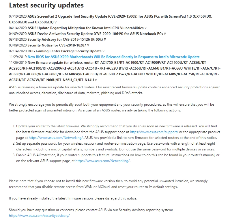 Information security: Update the firmware on your device