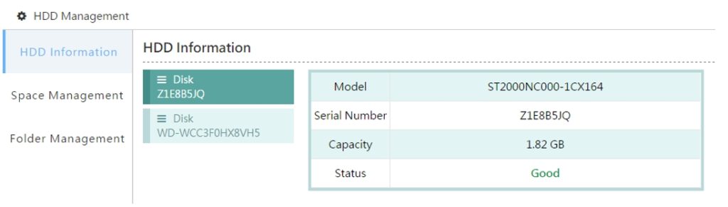 HDD Management - HDD Information