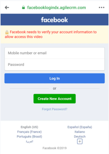 Beware the Social Network Scam - fake login page