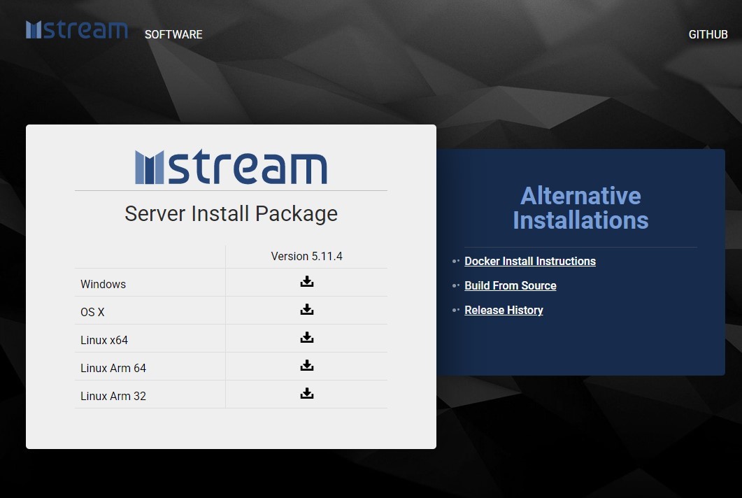 下載並安裝 mStream Server